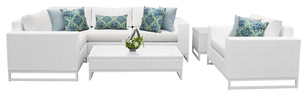 Miami 7 Piece Outdoor Wicker Patio Furniture Set 07h