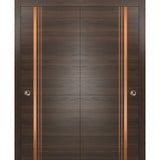 Bypass Doors 84 x 84 | Planum 1010 Chocolate Ash with  | Sturdy Rails