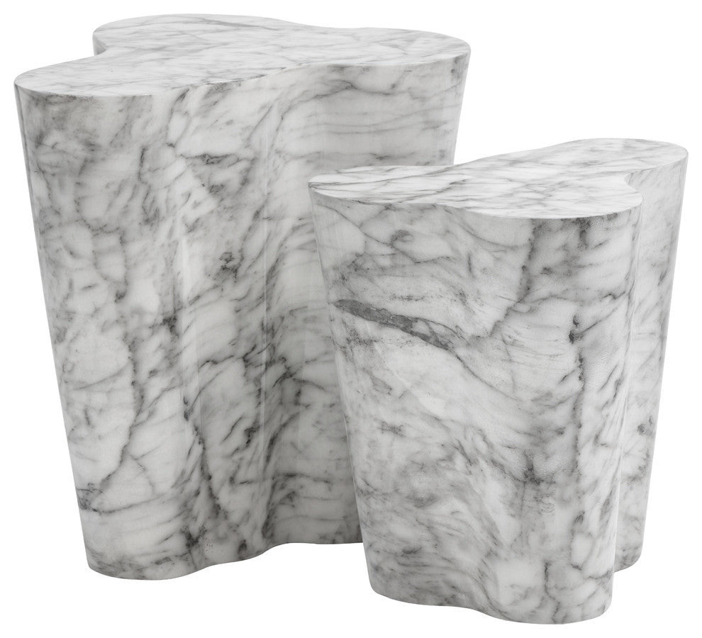 Ava End Table, Large, Marble Look, Large