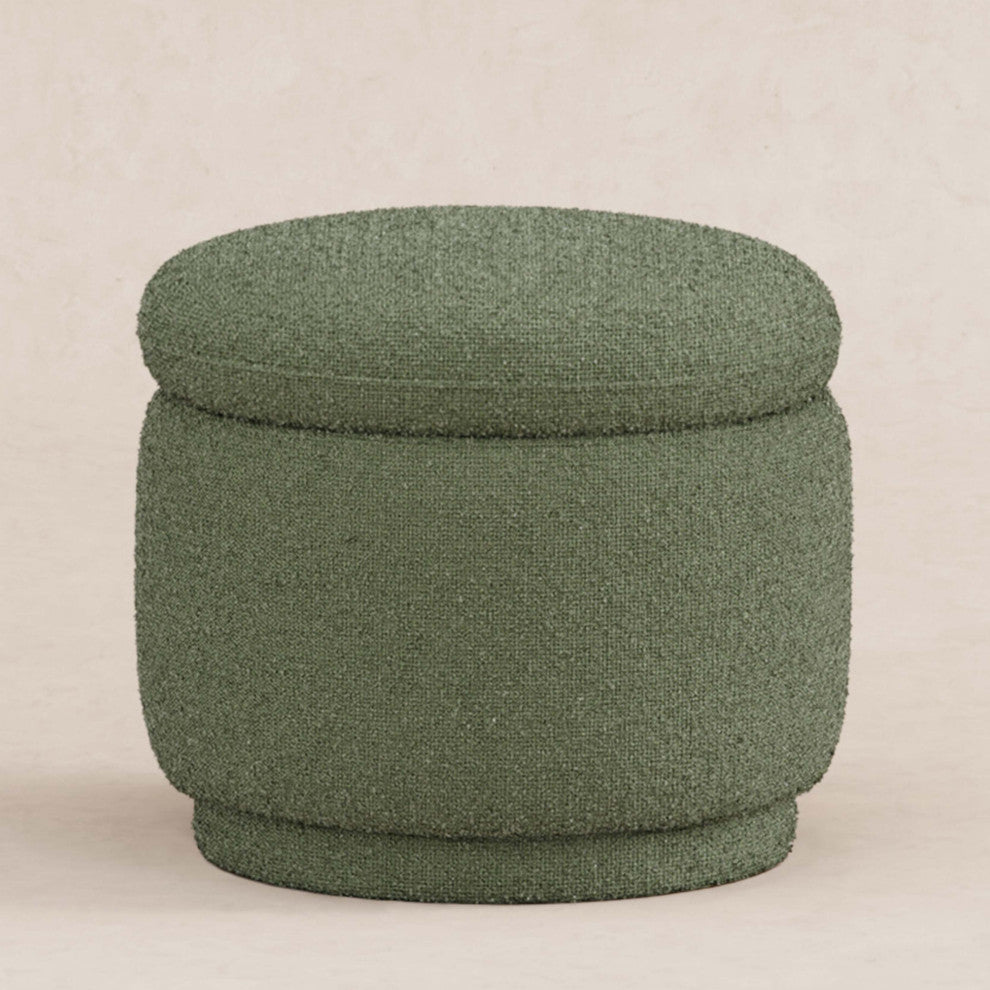 Enoki Storage Ottoman, Boucle, Olive Boucle