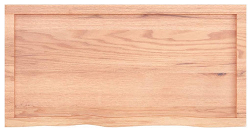 vidaXL Bathroom Countertop Live Edge Vanity Top Light Brown Treated Solid Wood