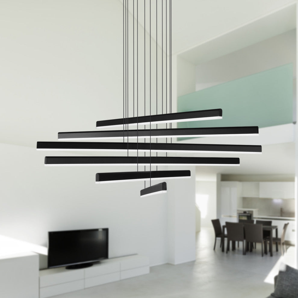 32" ETL Certified Integrated LED Pendant Lighting Fixture, Black VMP25060BL