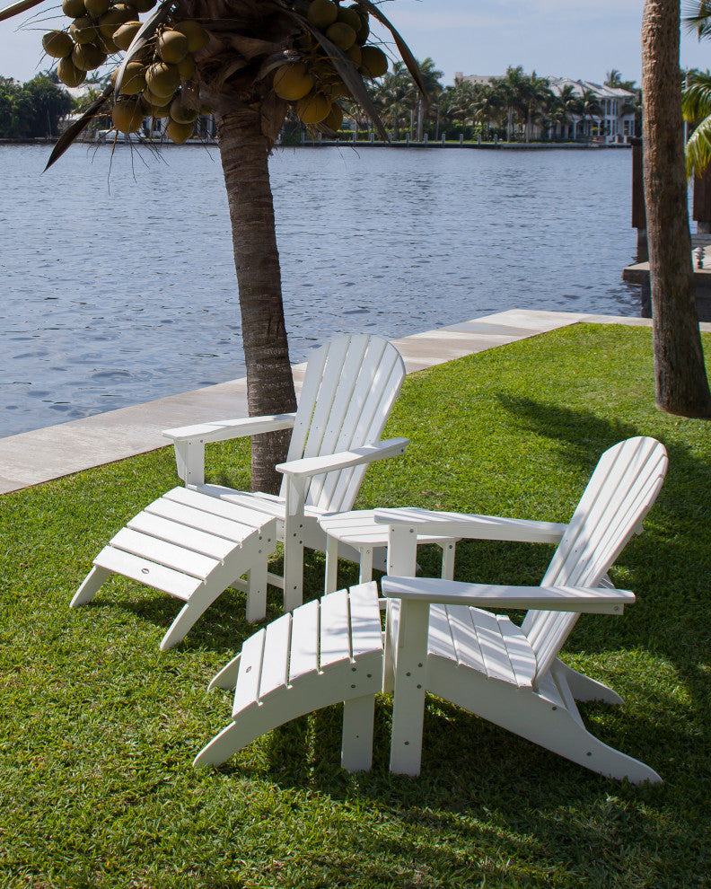 Polywood South Beach Adirondack 5-Piece Set, Sand