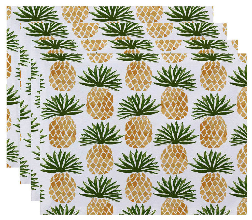 Pineapple Stripes, Geometric Print Placemat, Green