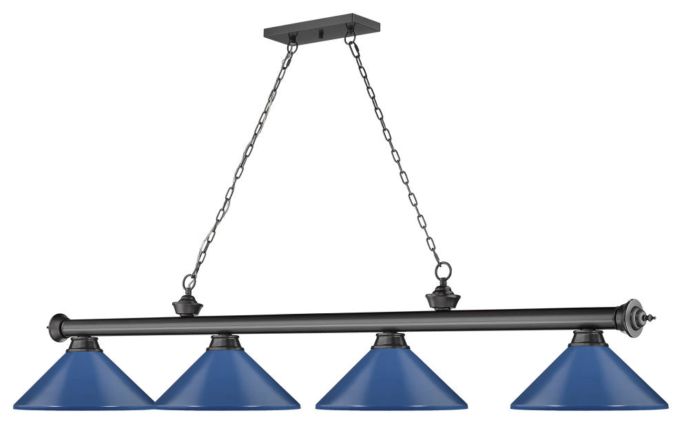 Zlite 2306-4BP-MNB 4-Light Billiard, Navy Blue