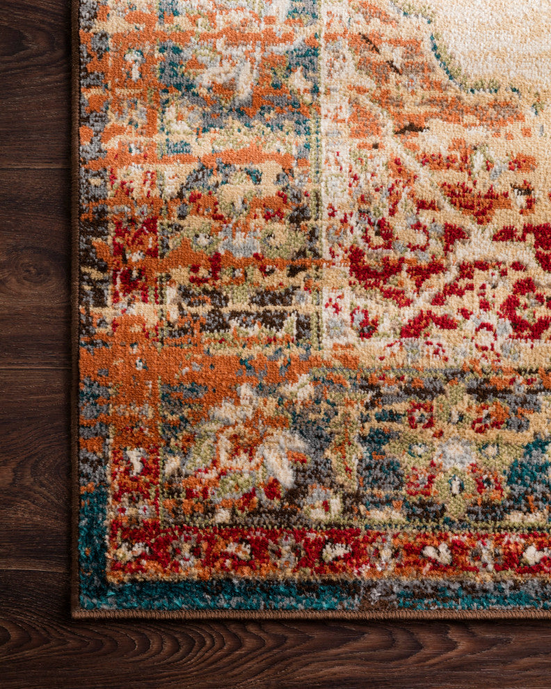 Isadora Rug, Ant. Ivory and Sunset, 6'x9'
