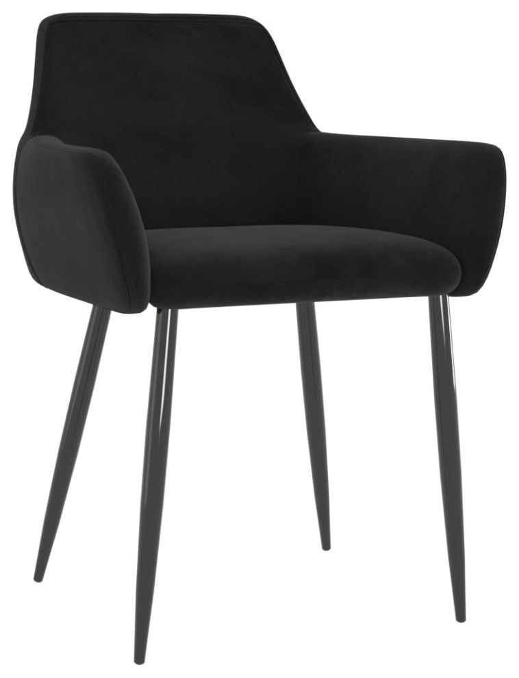 vidaXL Dining Chairs 4 pcs Black Velvet