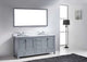 Caroline Avenue 72" Double Bathroom Vanity Set Gray, Marble Top