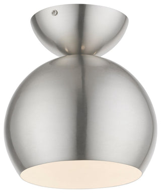 Stockton 1 Light Brushed Nickel Globe Semi-Flush