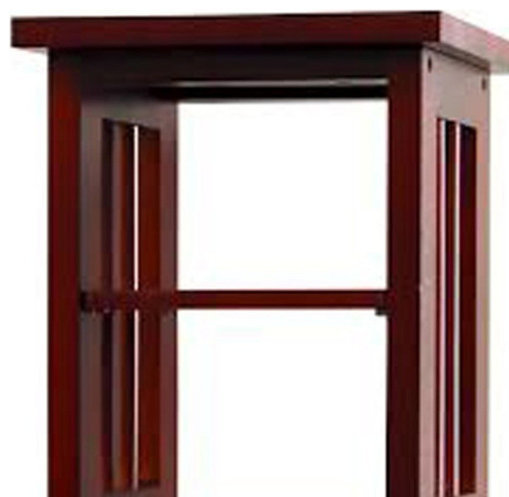 Dark Cherry Mission Style Five Shelf Tower Bookcase