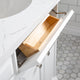 72" Palace Quartz Pure White Vanity With Hardware, Faucets in Polished Nickel
