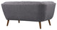 Phantom Mid-Century Modern Loveseat, Walnut, Dark Gray