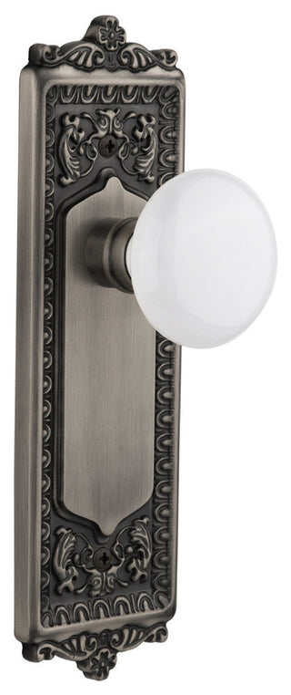 Egg & Dart Plate Passage Door Knob, Antique Pewter
