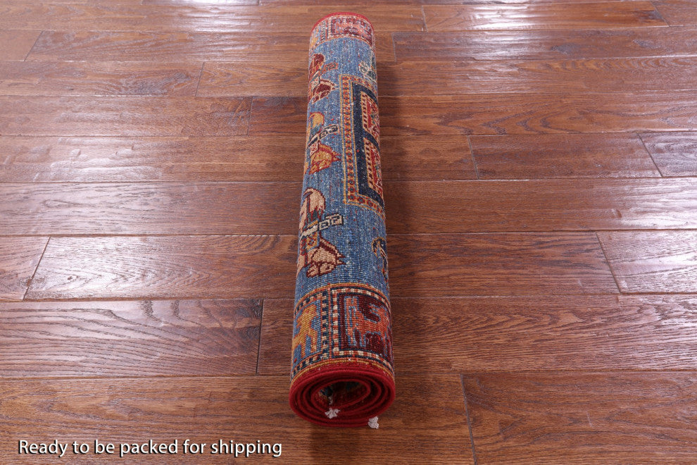 2' 9" X 4' 0" Hand-Knotted Antiqued Pazyryk Historical Design Rug Q10975