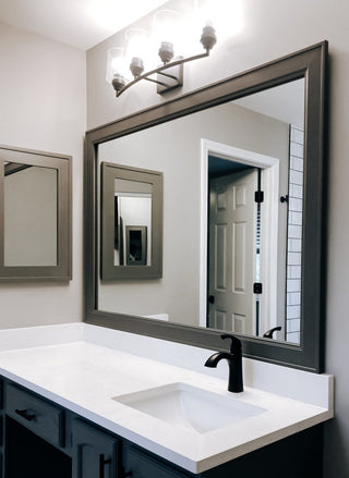 Porter Dark Gray Framed Mirror, 28"x54"