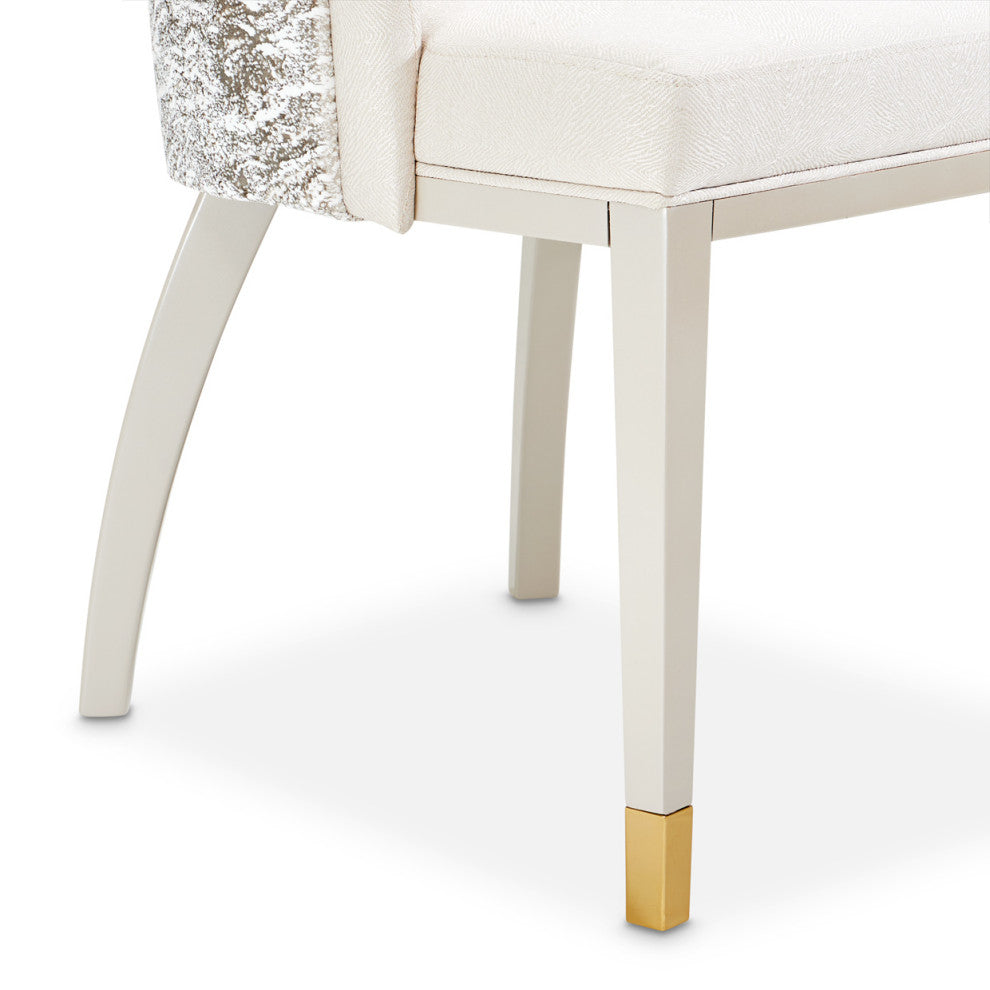 Carmela Dining Arm Chair, Set of 2, Shimmer Ivory