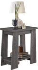Side Table, Dark Gray Oak Particle Board WithPaper Ve Dark Gray