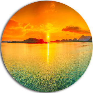 Sunset Panorama, Photography Disc Metal Artwork, 23"