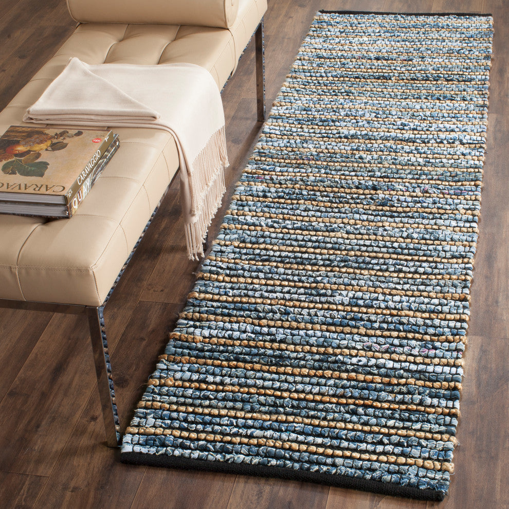 Safavieh Cape Cod Cap363A Rug, Blue/Natural, 2'3" X 6'0"