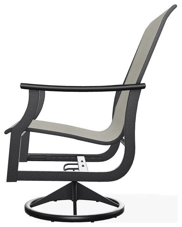 St. Catherine Sling Outdoor Swivel Rocker, Ella/Black