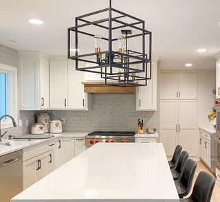 Maxim 10247 Liner 4 Light 18"W Pendant - Black / Satin Brass