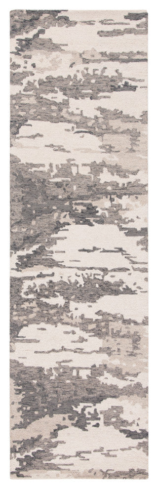Safavieh Couture Abstract Collection, ABT465 Rug, Charcoal/Ivory, 2'3"x14'
