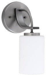 Cavella Wall Sconce, Graphite Finish, 4" White Muslin Glass