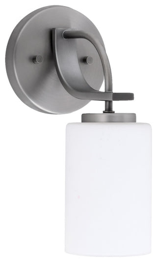 Cavella Wall Sconce, Graphite Finish, 4" White Muslin Glass