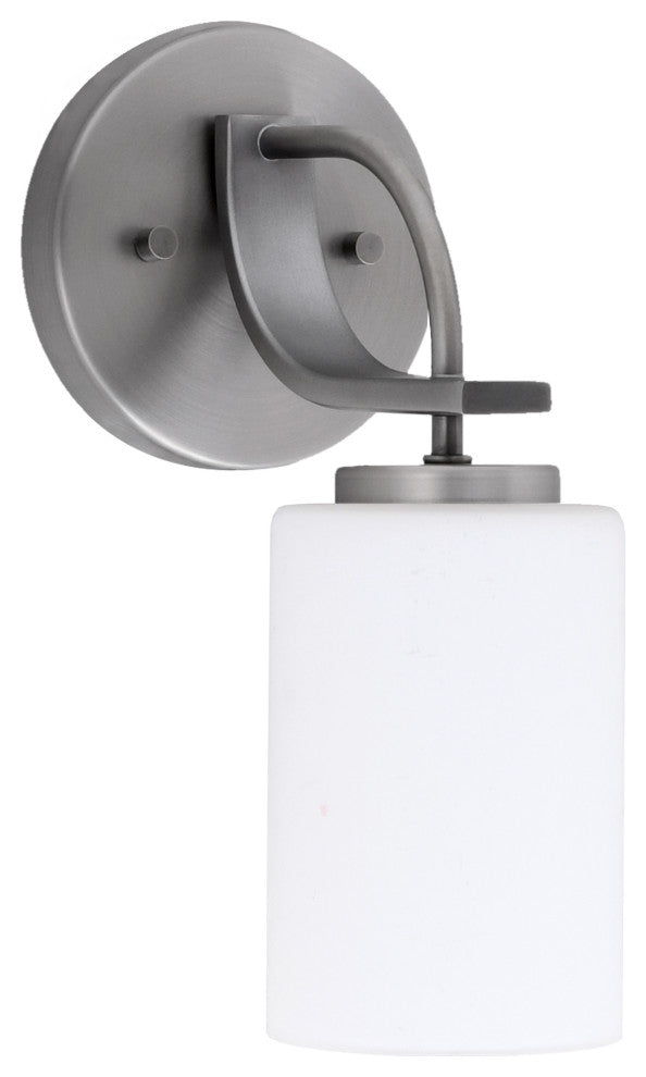 Cavella Wall Sconce, Graphite Finish, 4" White Muslin Glass