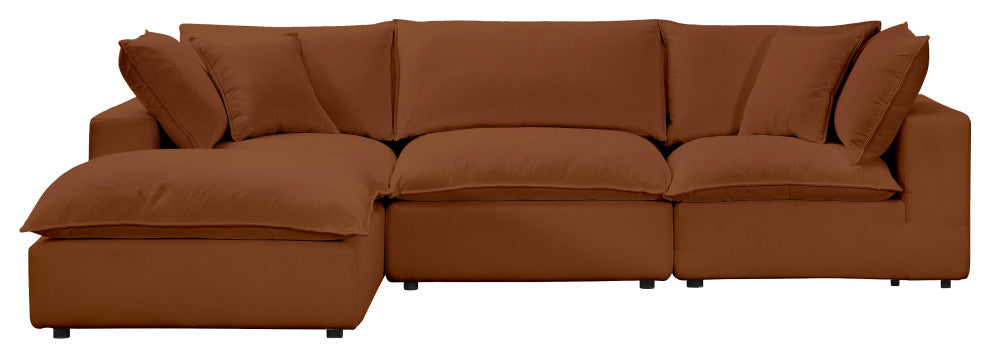 Cali Modular 4 Piece Sectional, Rust