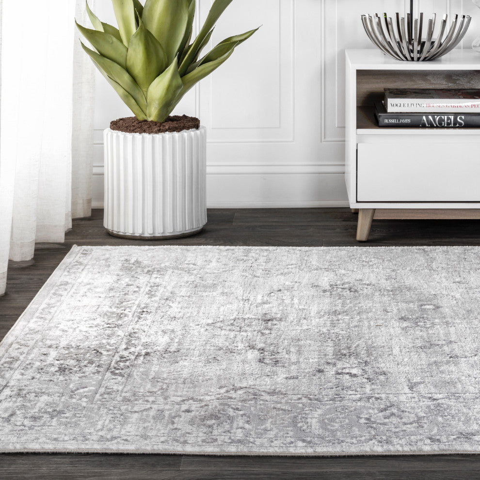 Modern Persian Vintage Light Grey 8' x 10' Area Rug