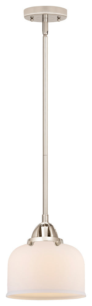 Large Bell Mini Pendant, Polished Nickel, Matte White, Matte White