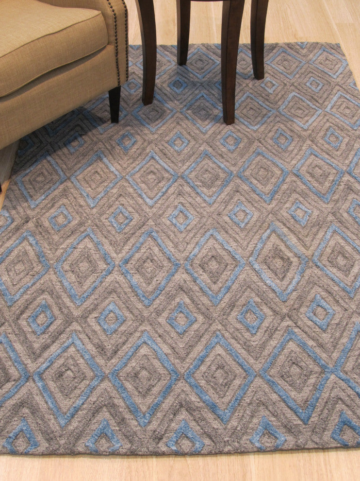 Gray Transitional Trellis Raga Area Rug
