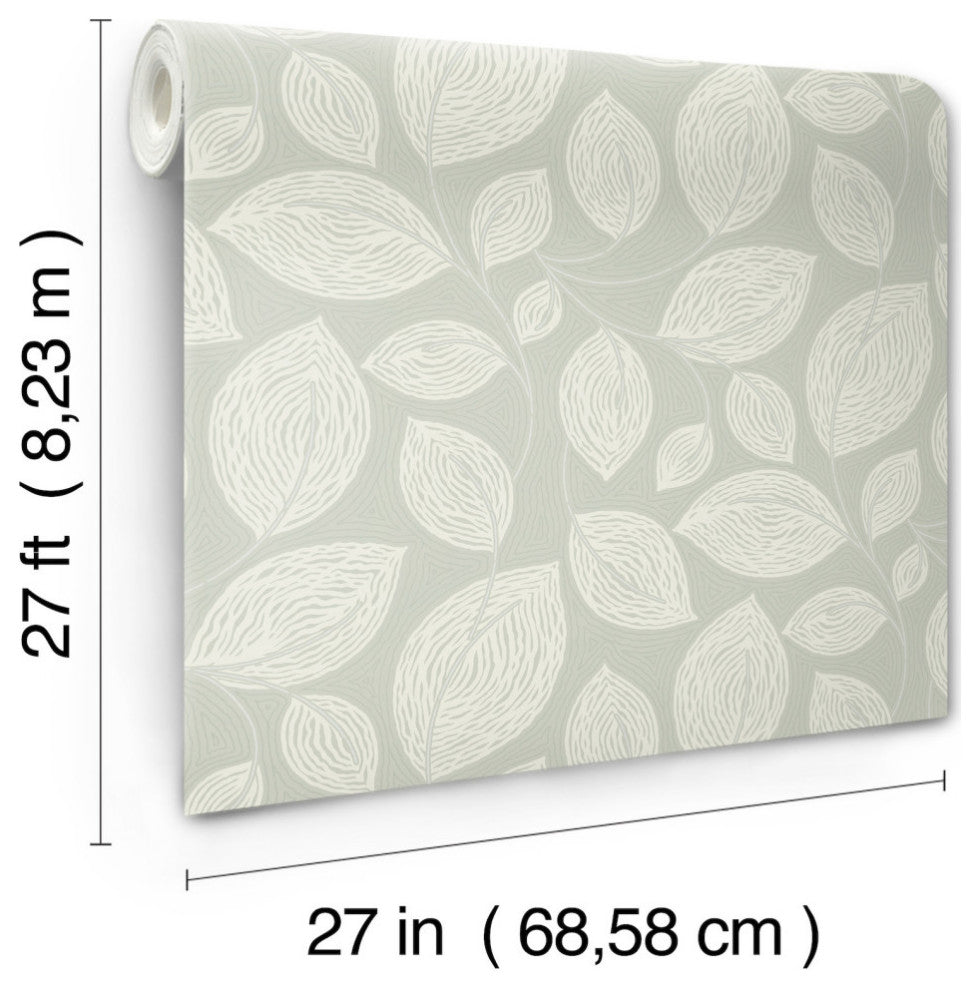Green Contoured Leaves Wallpaper