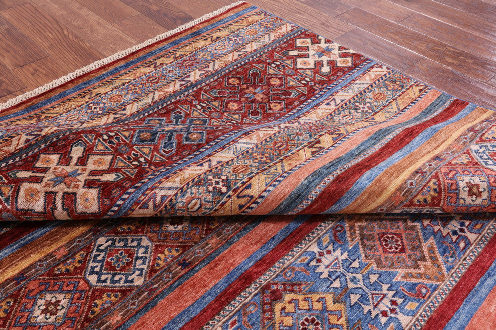 Hand Knotted Tribal Khorjin Wool Rug 6' 5" X 9' 10" Q7688
