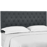 Helena Tufted Full / Queen Upholstered Linen Fabric Headboard Gray