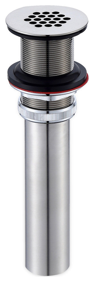 Bathroom Faucet Grid Drain Strainer Without Overflow, Brushed Nickel