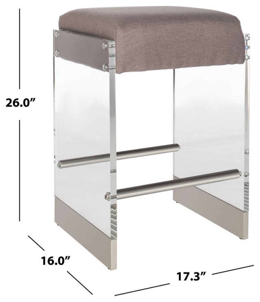 Safavieh Couture Piper Acrylic Counter Stool Grey