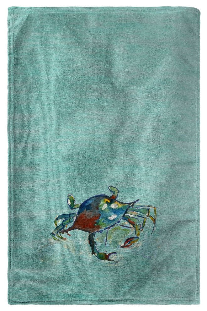 Betsy Drake Betsy's Crab Blue Beach Towel