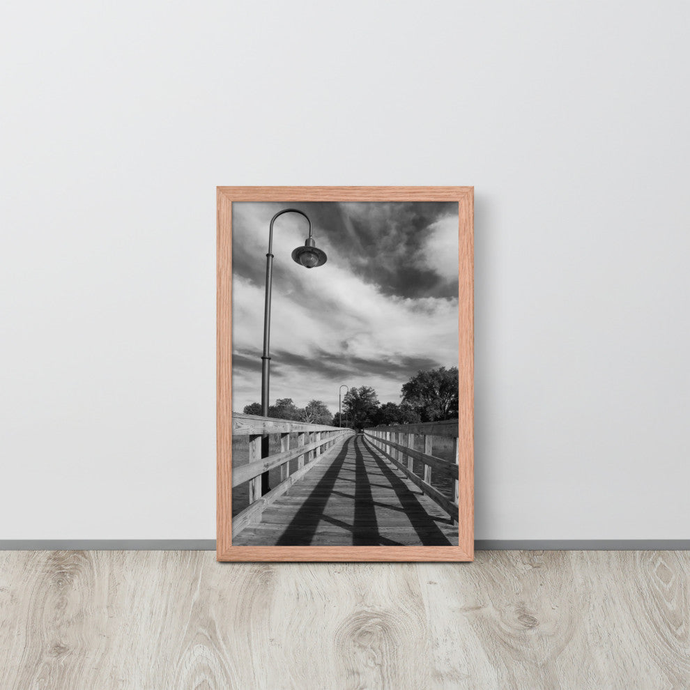 Follow the Lines Rural Landscape Framed Photo Paper Wall Art Prints, Red Oak, 12" X 18"