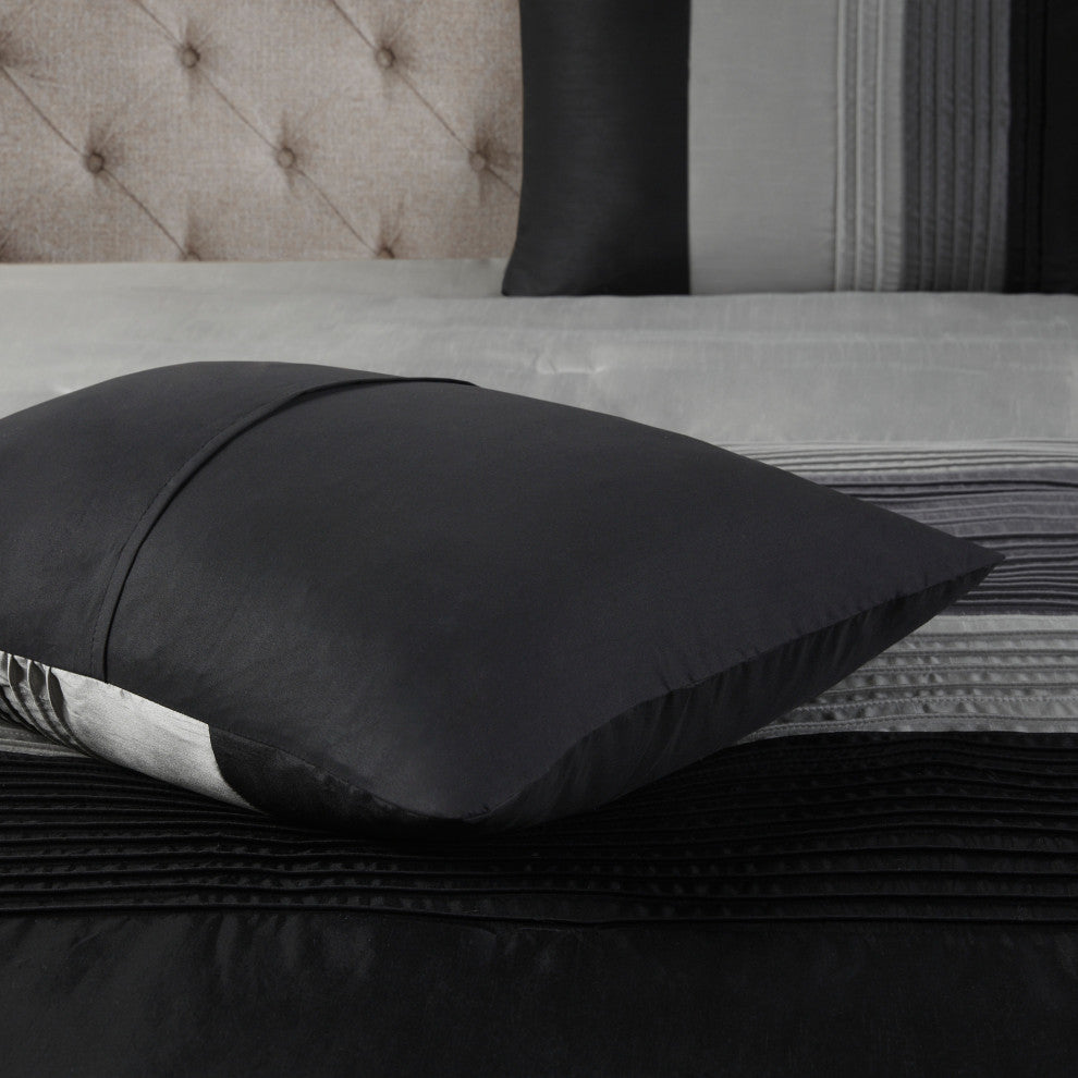 Madison Park Amherst 7 Piece Comforter Set, Black