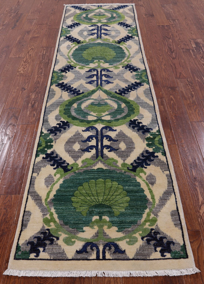 Runner William Morris Handmade Rug 2' 8" X 10' 5" Q9511