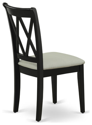 5Pc Dining Set, Round Table, Four Kitchen Chairs, Black Finish