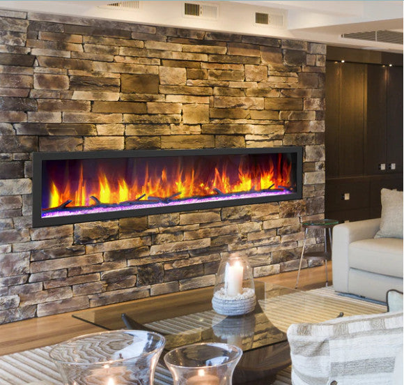 Dynasty Cascade Built-in Linear Smart Electric Fireplace, 82" Wide