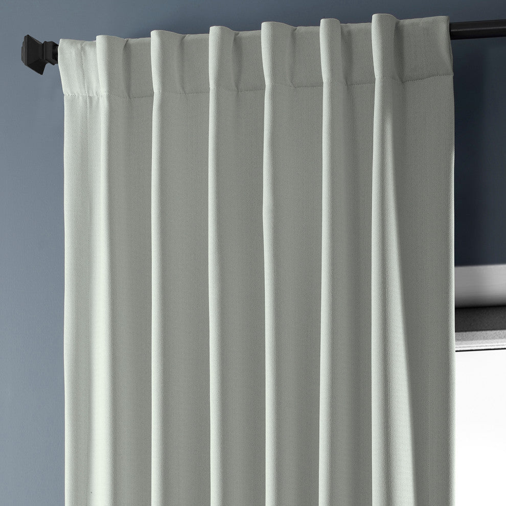 Faux Linen Darkening Curtain Single Panel, Oyster, 50"x84"