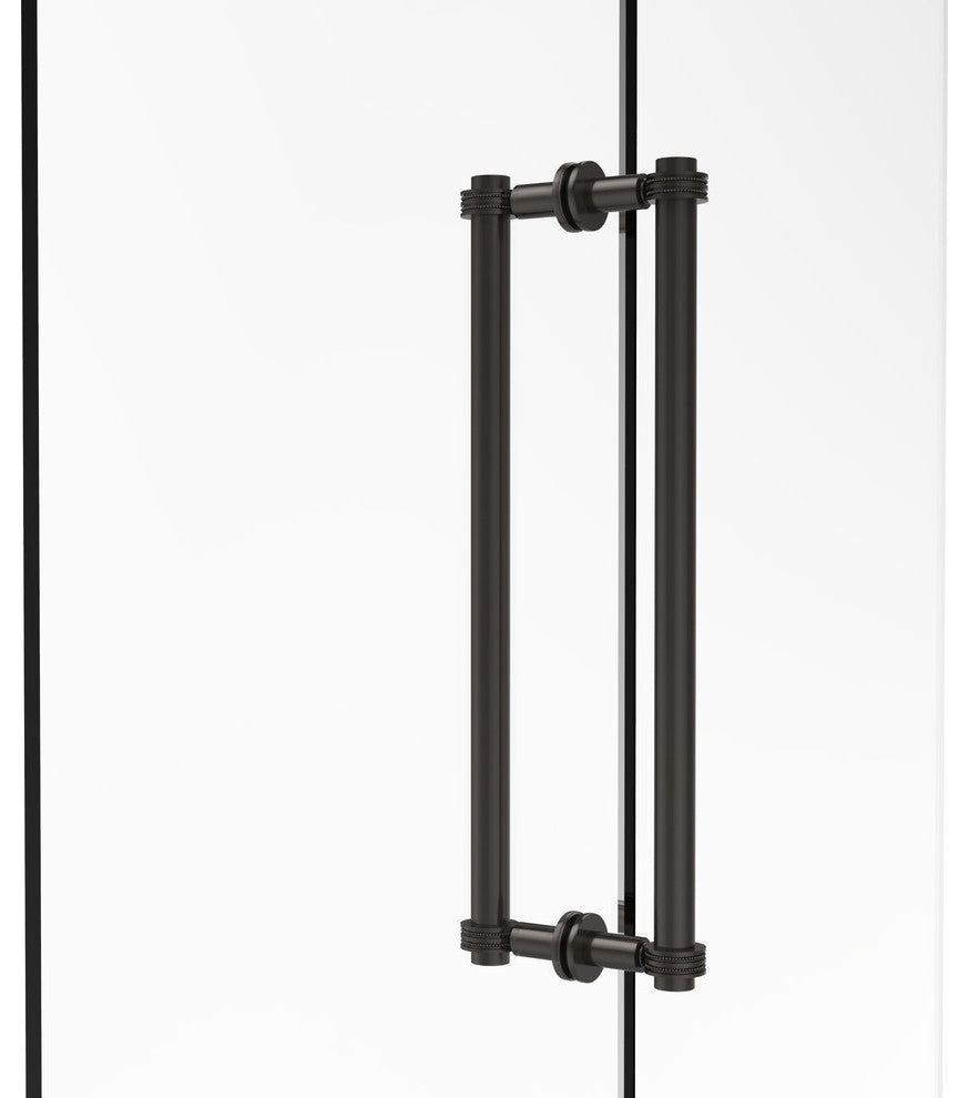Contemporary 18" Dotted Accent Back to Back Shower Door Pull, Oil Rubbed Bronze
