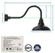 12in.  Black Gooseneck Barn Light with Contemporary Arm