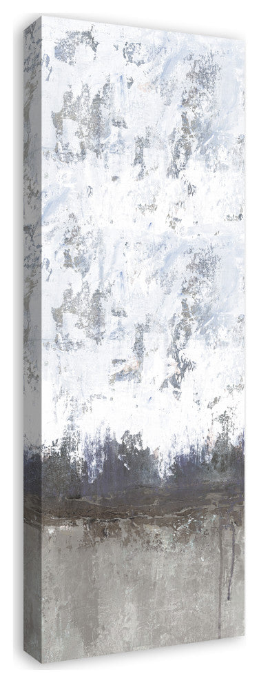 White Tan Tall Abstract 12x36 Canvas Wall Art