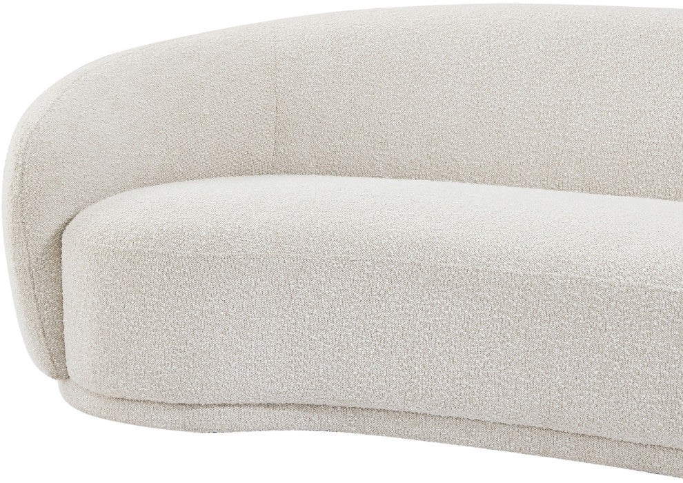 Hyde Boucle Fabric Upholstered, Cream, Loveseat