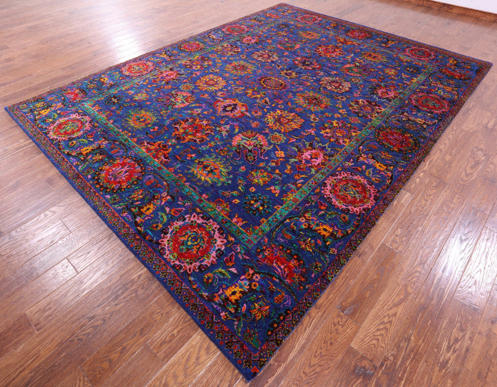 9' 0" X 11' 11" Persian Handmade Wool & Silk Rug - Q15972